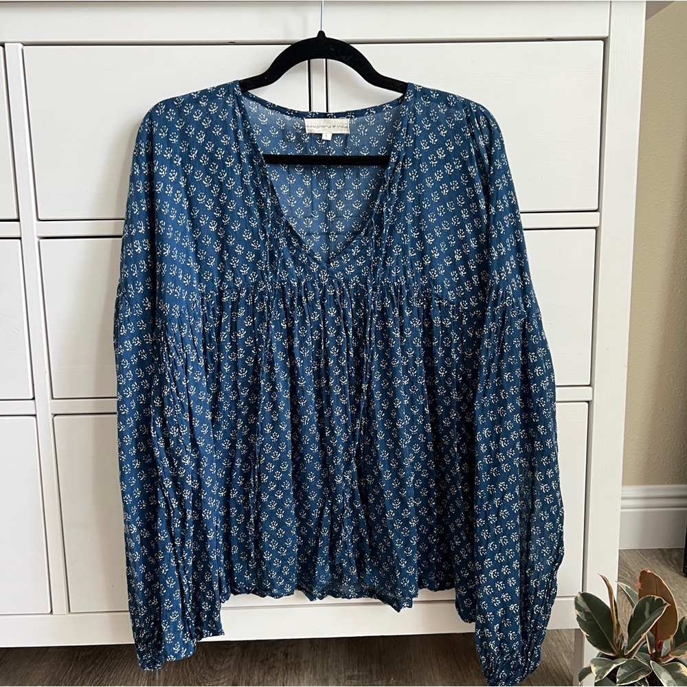 Daughters Of India Rashmi Blouse Blue